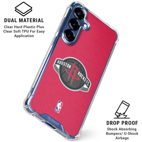 NBA Houston Rockets Distressed Galaxy S25 Clear Case